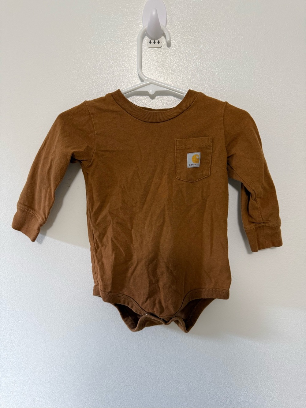Carhartt Tan/Brown Infant Long Sleeve Bodysuit